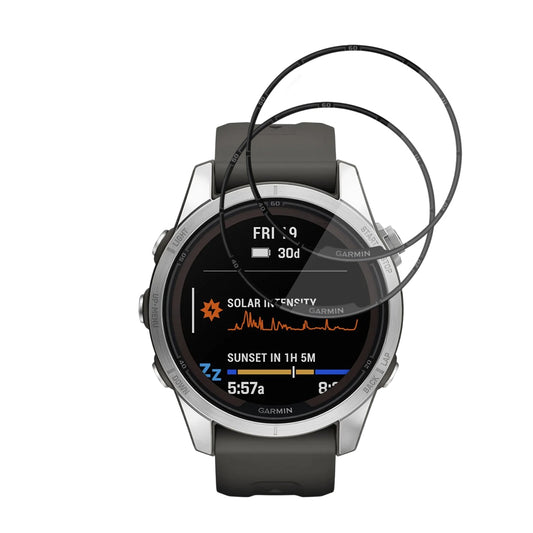 Techsuit Nano Flex -suojakalvo Garmin Fenix 7S Pro Solarille, 2 kappaleen setti, Muovi, Musta