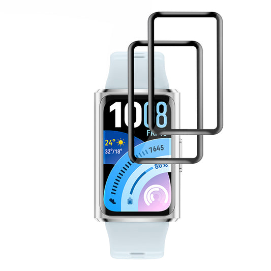 Techsuit Nano Flex -suojakalvo Huawei Band 11 Prolle, 2 kappaleen setti, Muovi, Musta