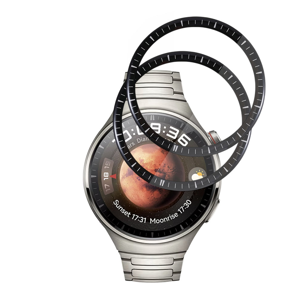 Techsuit Nano Flex -suojakalvo Huawei Watch 4 Prolle, 2 kappaleen setti, Muovi, Musta