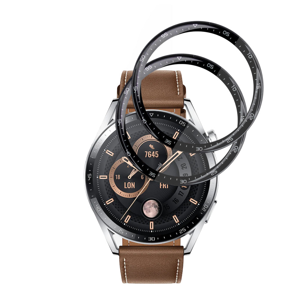 Techsuit Nano Flex -suojakalvo Huawei Watch GT 3 46mm:lle, 2 kappaleen setti, Muovi, Musta