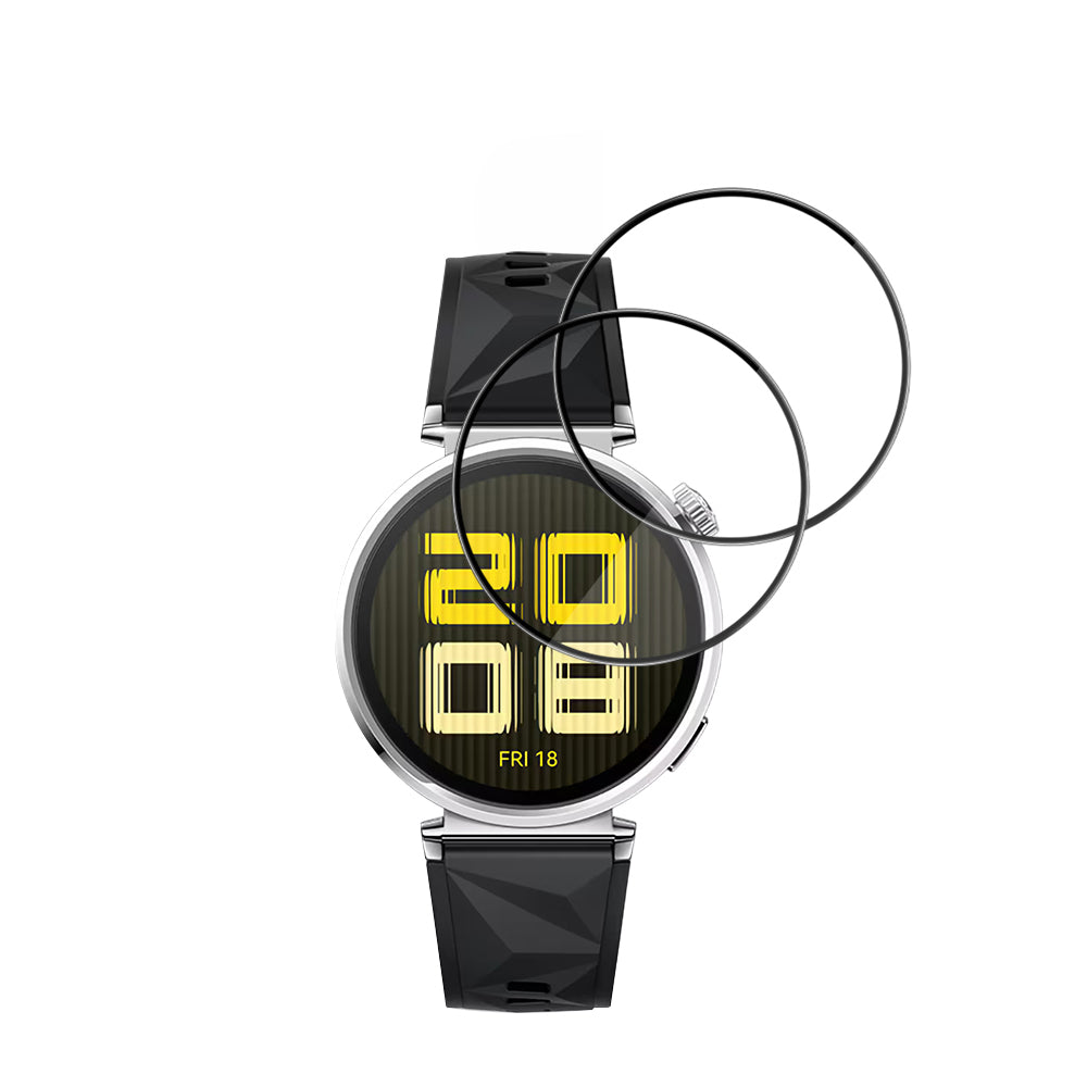 Techsuit Nano Flex -suojakalvo Huawei Watch GT 5 41mm:lle, 2 kappaleen setti, Muovi, Musta