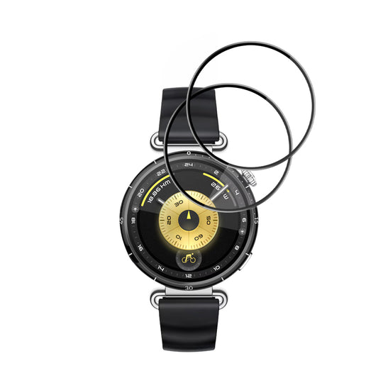 Techsuit Nano Flex -suojakalvo Huawei Watch GT 6 41mm -kelloon, 2 kappaleen setti, Muovi, Musta