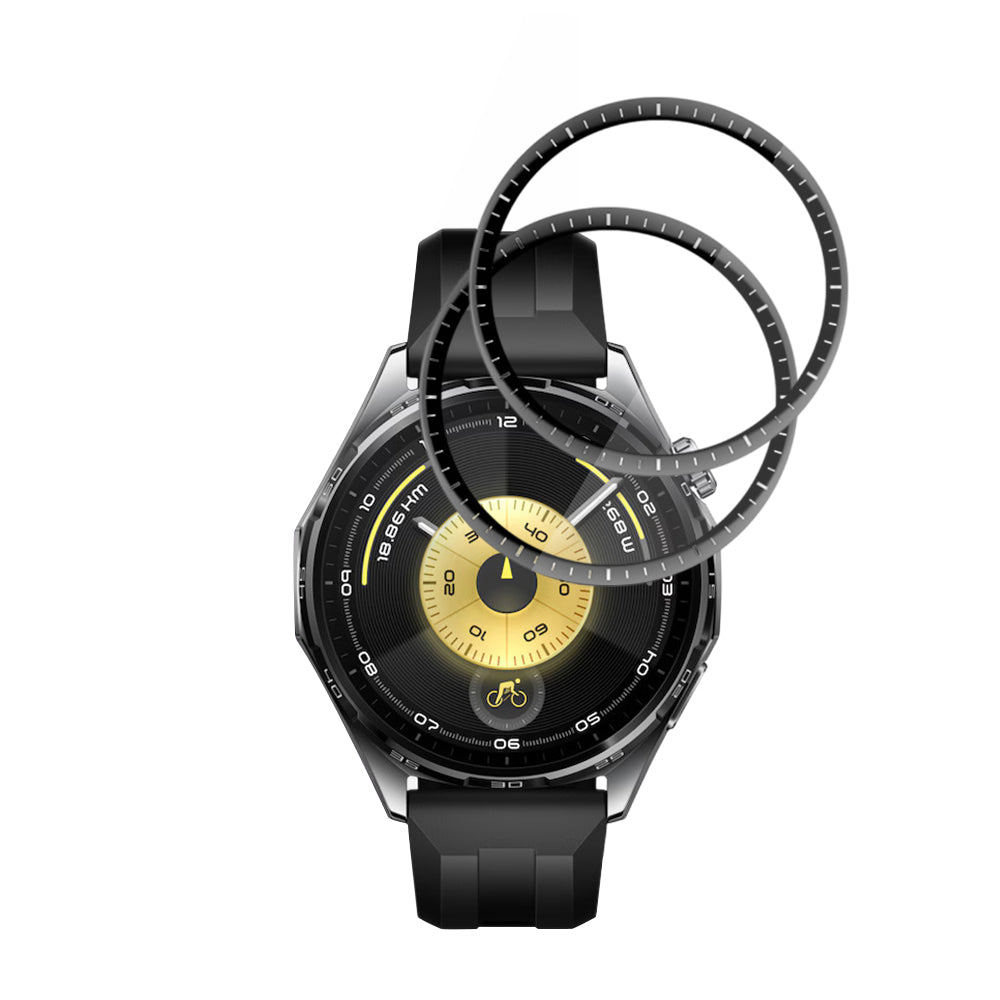 Techsuit Nano Flex -suojakalvo Huawei Watch GT 6 46mm:lle, 2 kappaleen setti, Muovi, Musta