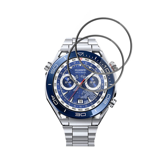 Techsuit Nano Flex -suojakalvo Huawei Watch Ultimate 2 / Ultimate -kelloille, 2 kappaleen setti, Muovi, Musta