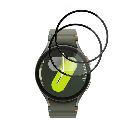 Techsuit Nano Flex -suojakalvo Samsung Galaxy Watch7 44mm:lle, 2 kappaleen setti, Muovi, Musta