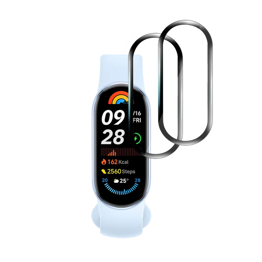 Techsuit Nano Flex -suojakalvo Xiaomi Smart Band 9:lle, 2 kappaleen setti, Muovi, Musta