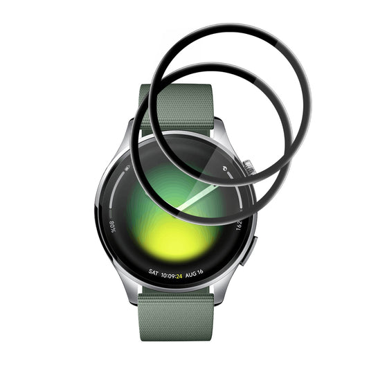 Techsuit Nano Flex -suojakalvo Xiaomi Watch 5:lle, 2 kappaleen setti, Muovi, Musta