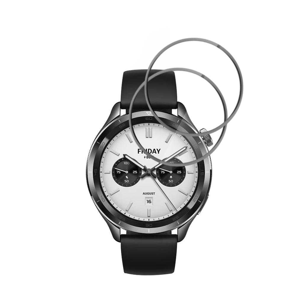 Techsuit Nano Flex -suojakalvo Xiaomi Watch S4:lle, 2 kappaleen setti, Muovi, Musta