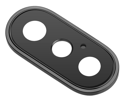 Kameran lasinen takakuori Apple iPhone XS Max, kehyksellä, musta