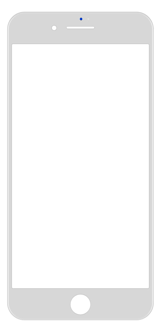 Apple iPhone 8 Plus -näyttölasi OCA-kehyksellä ja liimalla, valkoinen