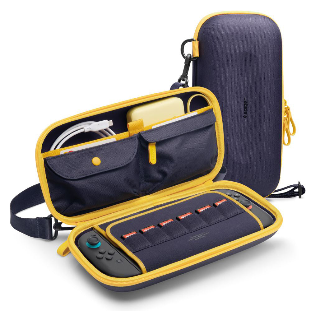 Spigen Nano Pop Pro -suojalaukku Nintendo Switch 2 -konsolille, laivastonsininen