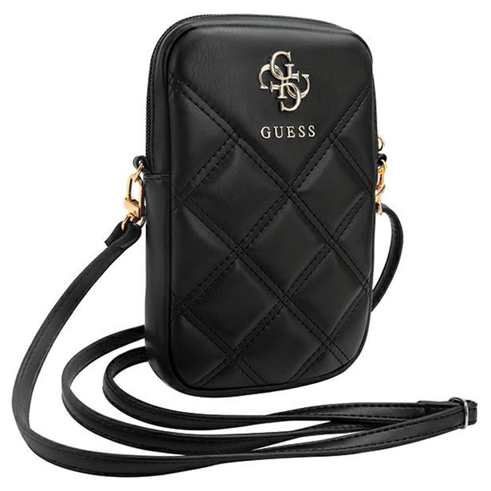 Yleinen puhelinlaukku, Guess, Quilted 4G, Musta