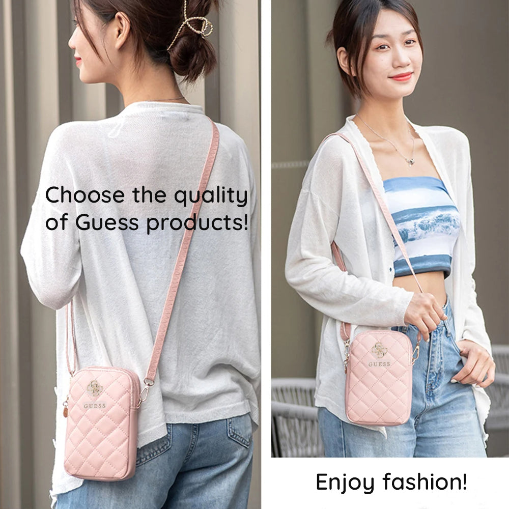Yleinen puhelinlaukku, Guess, Quilted 4G, Musta