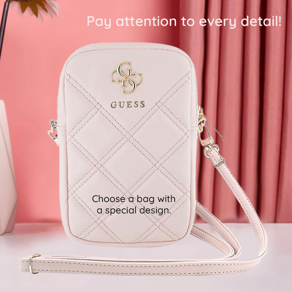 Yleinen puhelinlaukku, Guess, Quilted 4G, Musta
