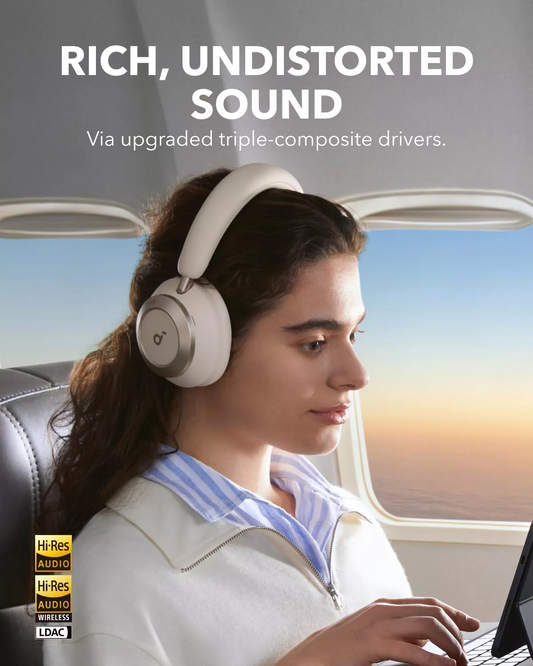 Handsfree Bluetooth Anker Soundcore Space One Pro, A2DP, ANC, Valkoinen A3062G21