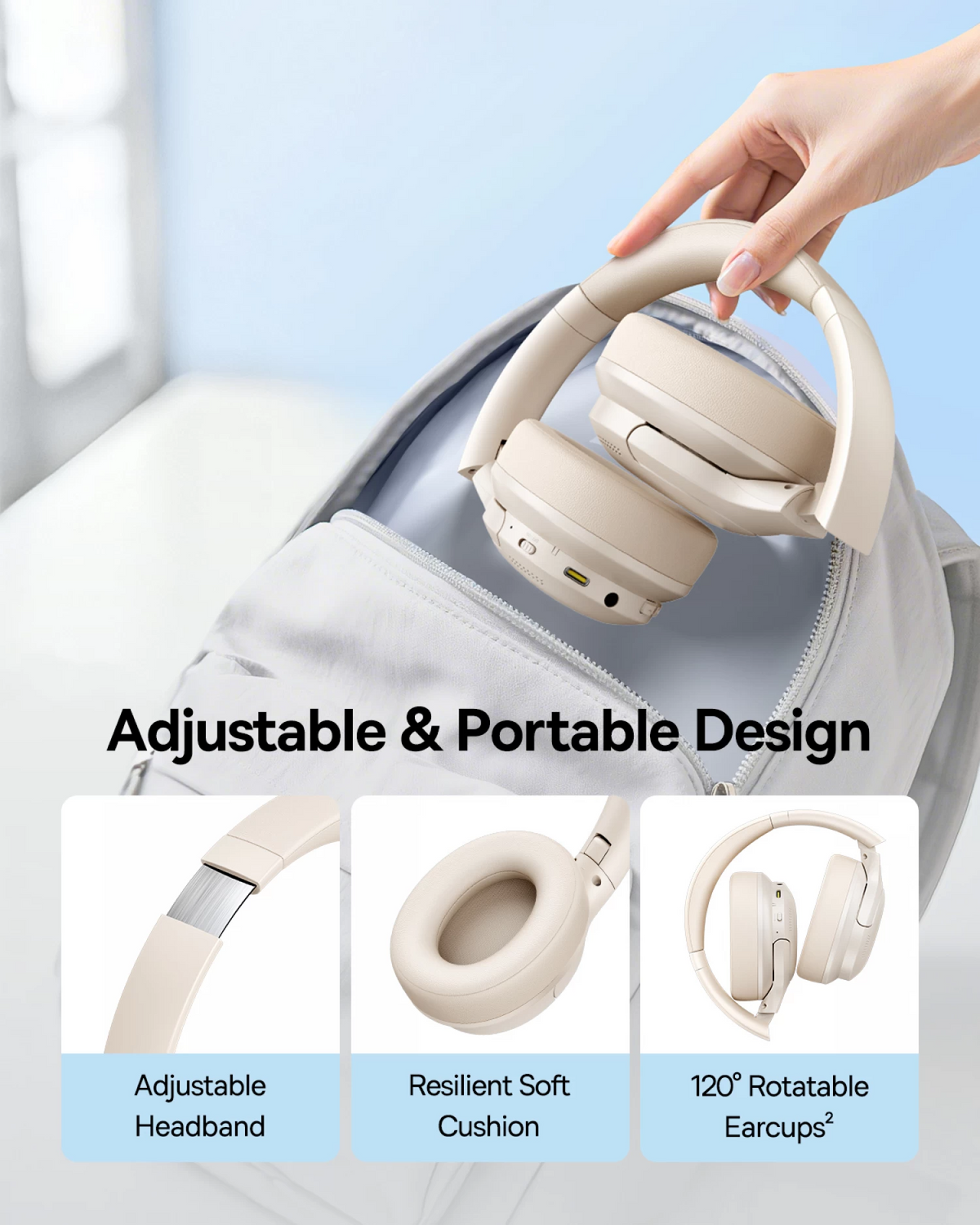 Baseus BH1 Lite Bluetooth-handsfree, A2DP, valkoinen A0203C02
