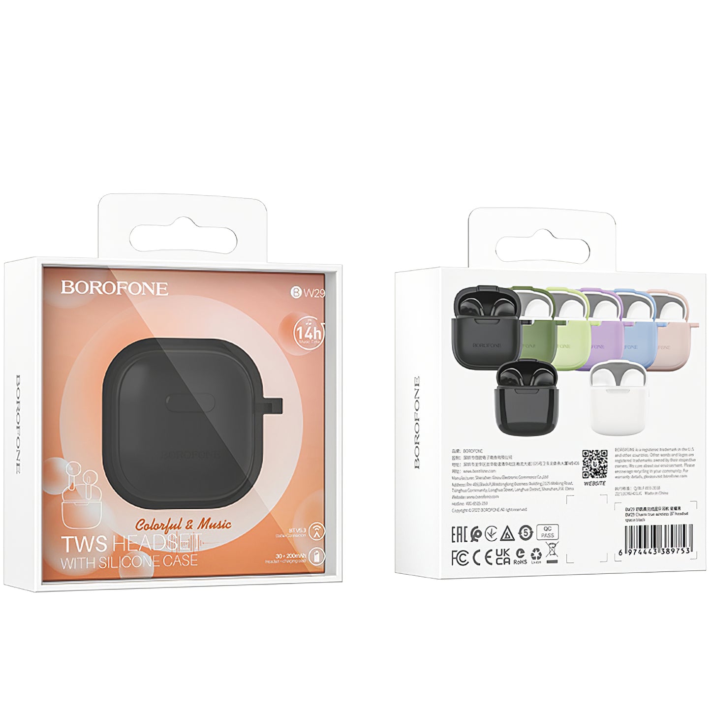Bluetooth-kuulokkeet BW29, TWS, musta, handsfree