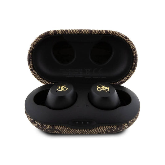 Handsfree Bluetooth Guess 4G Metal, TWS, Ruskea