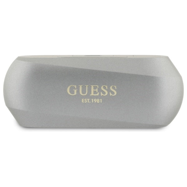 Handsfree Bluetooth Guess Elongated Metallic Printed Logo, TWS, Harmaa