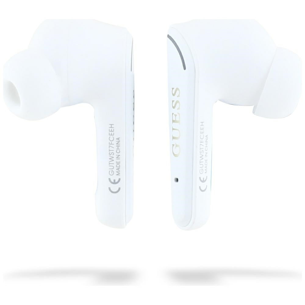 Handsfree Bluetooth Guess Flat Classic Logo Electroplated, TWS, Valkoinen