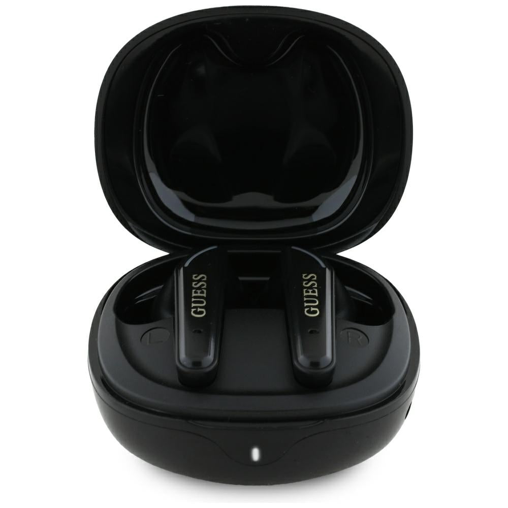 Handsfree Bluetooth Guess Flat Classic Logo Electroplated, TWS, Musta