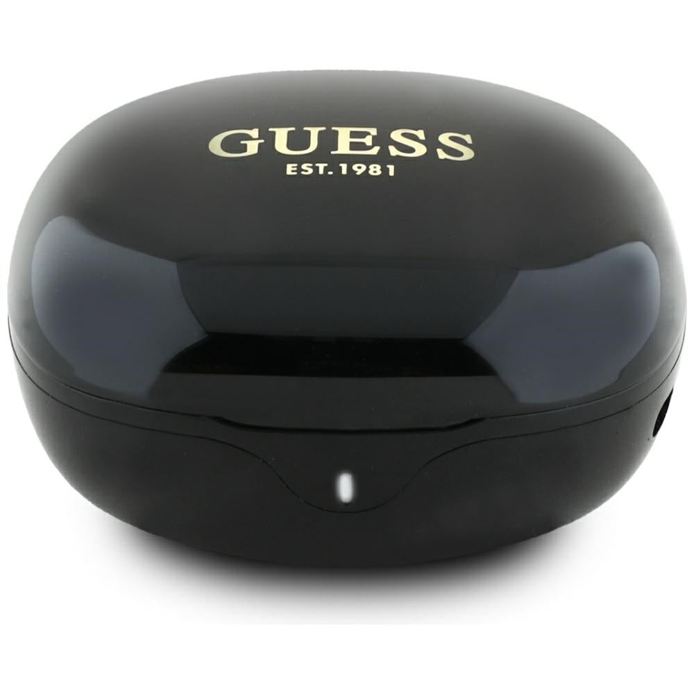 Handsfree Bluetooth Guess Flat Classic Logo Electroplated, TWS, Musta