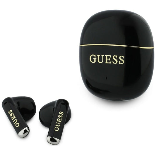 Handsfree Bluetooth Guess Glossy Gold Line Classic, TWS, Musta
