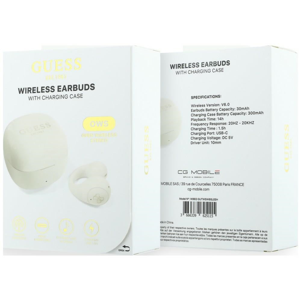 Handsfree Bluetooth Guess Mini Classic, TWS, Valkoinen