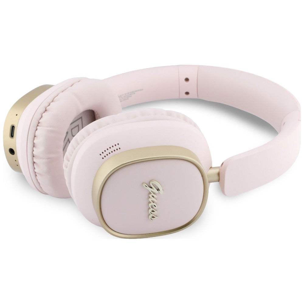 Handsfree Bluetooth Guess Rectangle Metal Script, A2DP, Vaaleanpunainen