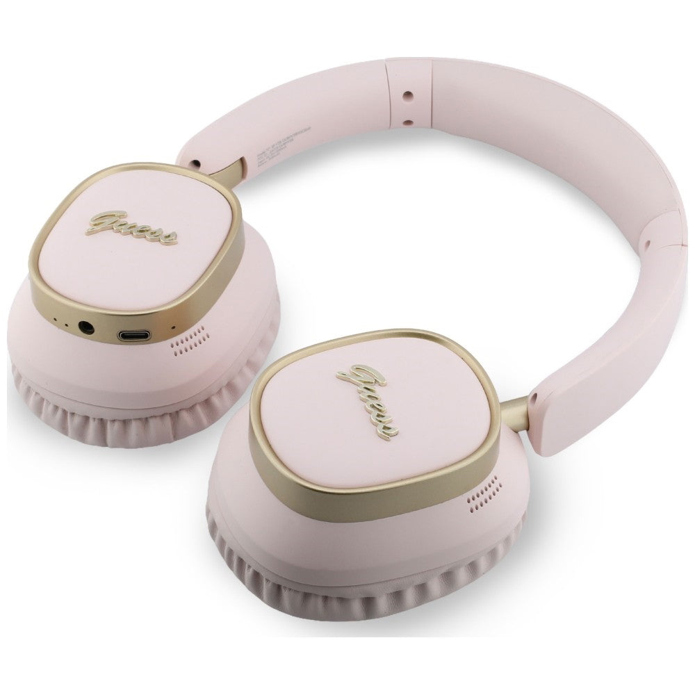 Handsfree Bluetooth Guess Rectangle Metal Script, A2DP, Vaaleanpunainen