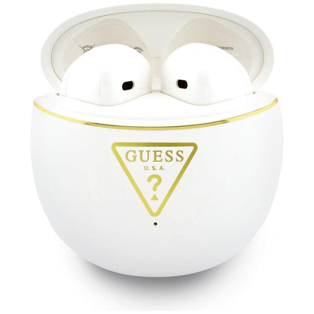 Handsfree Bluetooth Guess Script Print, TWS, Valkoinen