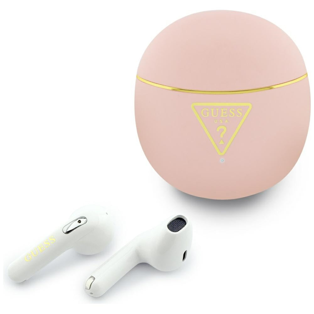 Handsfree Bluetooth Guess Script Print, TWS, Vaaleanpunainen