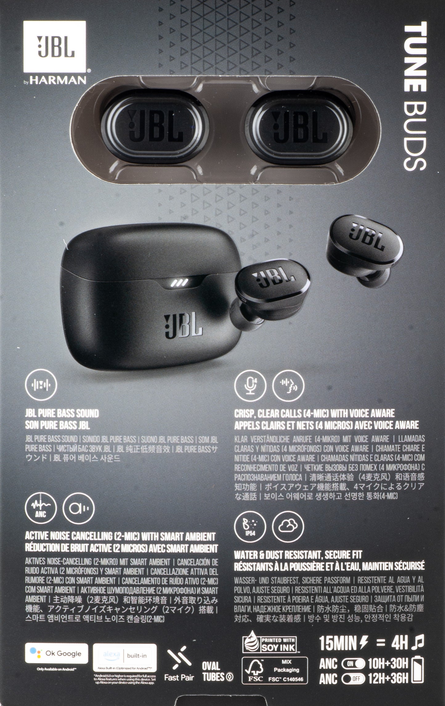 Handsfree Bluetooth JBL Tune Buds, TWS, ANC, Multipoint, Musta JBLTBUDSBLK
