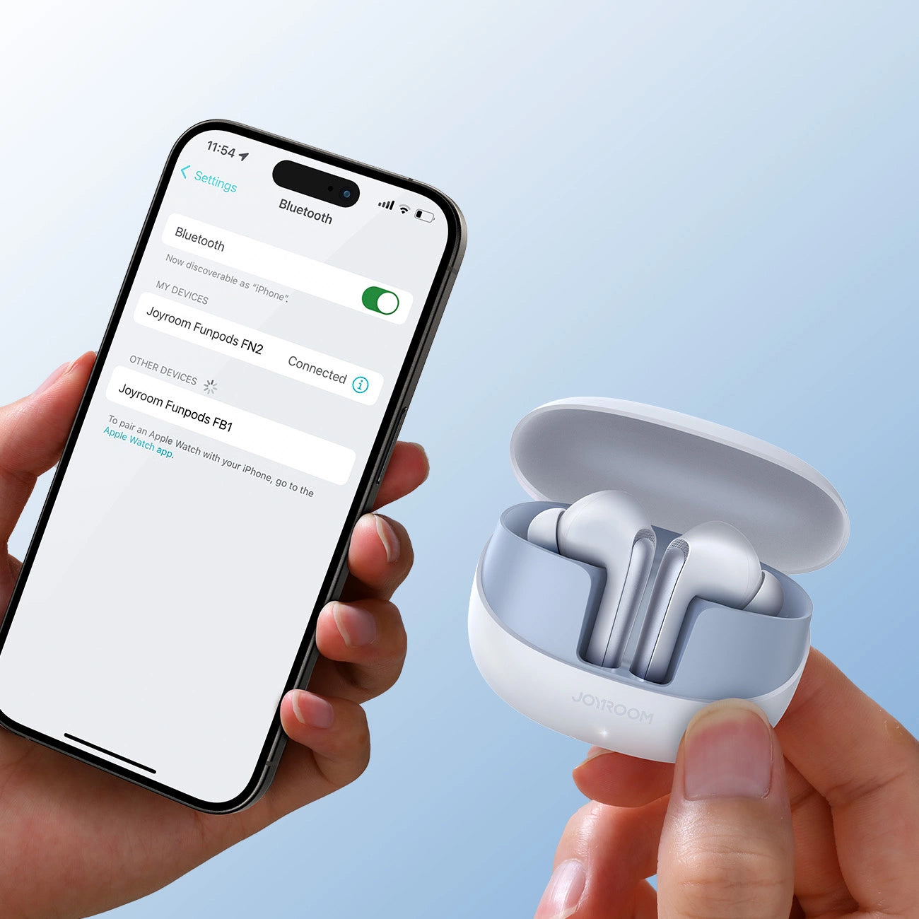 Handsfree Bluetooth Joyroom Funpods JR-FN2, TWS, ANC, Valkoinen