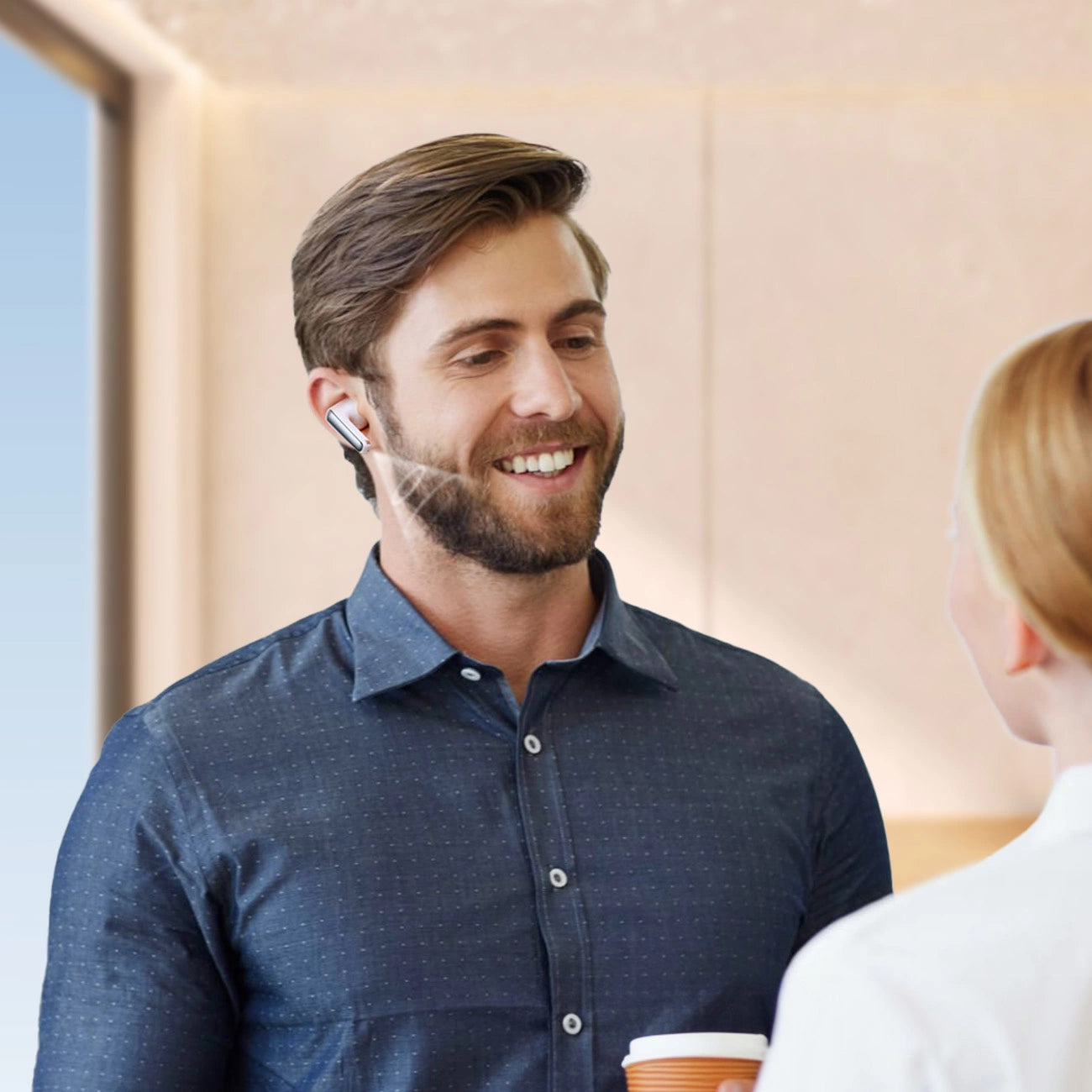 Handsfree Bluetooth Joyroom Funpods JR-FN2, TWS, ANC, Valkoinen