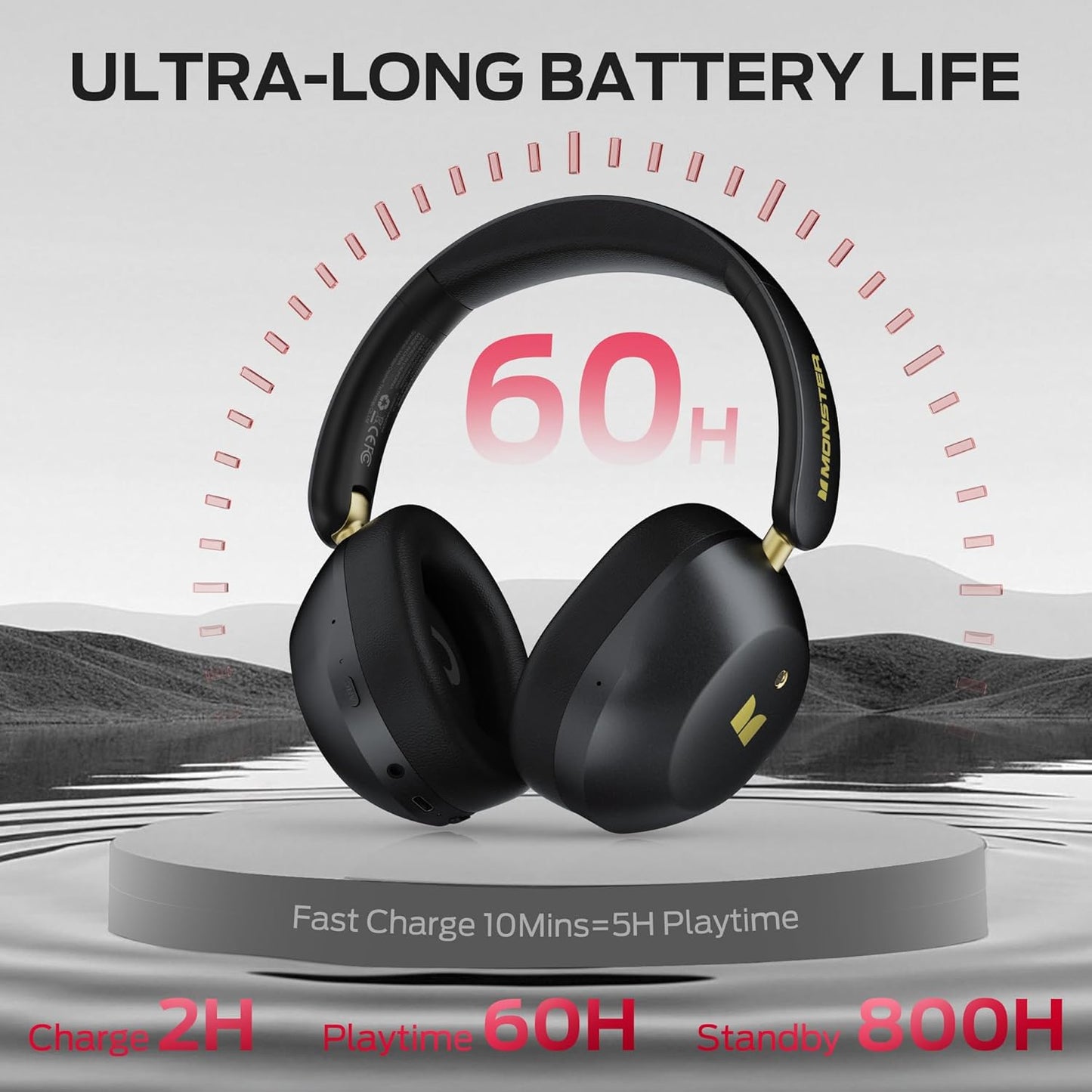 Handsfree Bluetooth Monster Persona 6th, MultiPoint, A2DP, ANC, Musta