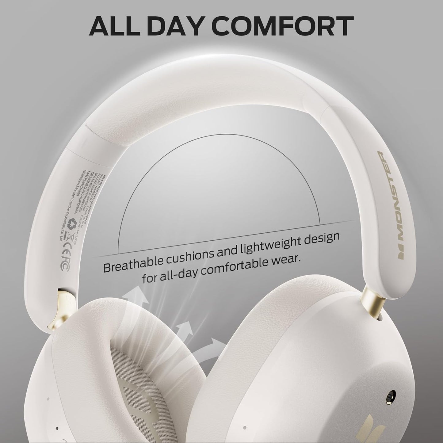 Handsfree Bluetooth Monster Persona 6th, MultiPoint, A2DP, ANC, Valkoinen