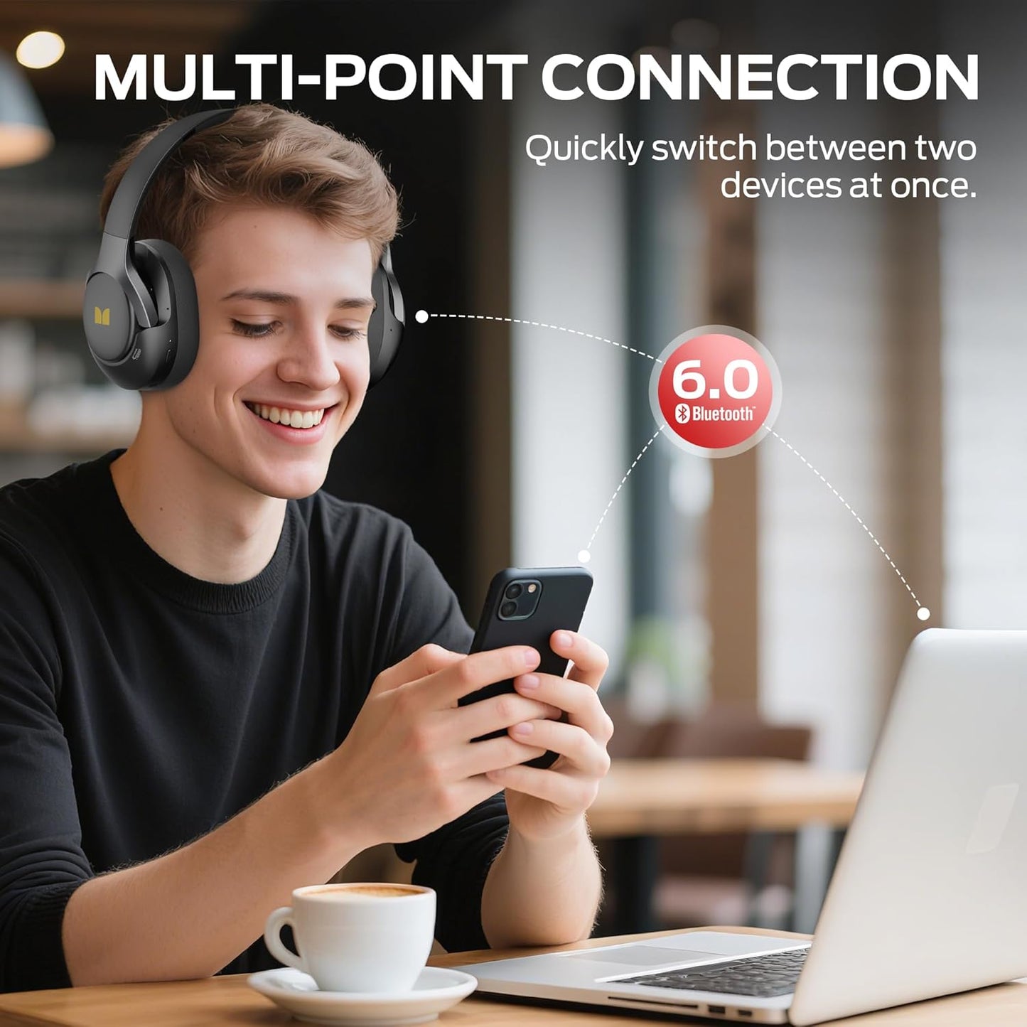 Handsfree Bluetooth Monster Persona 5th, MultiPoint, A2DP, ANC, Musta