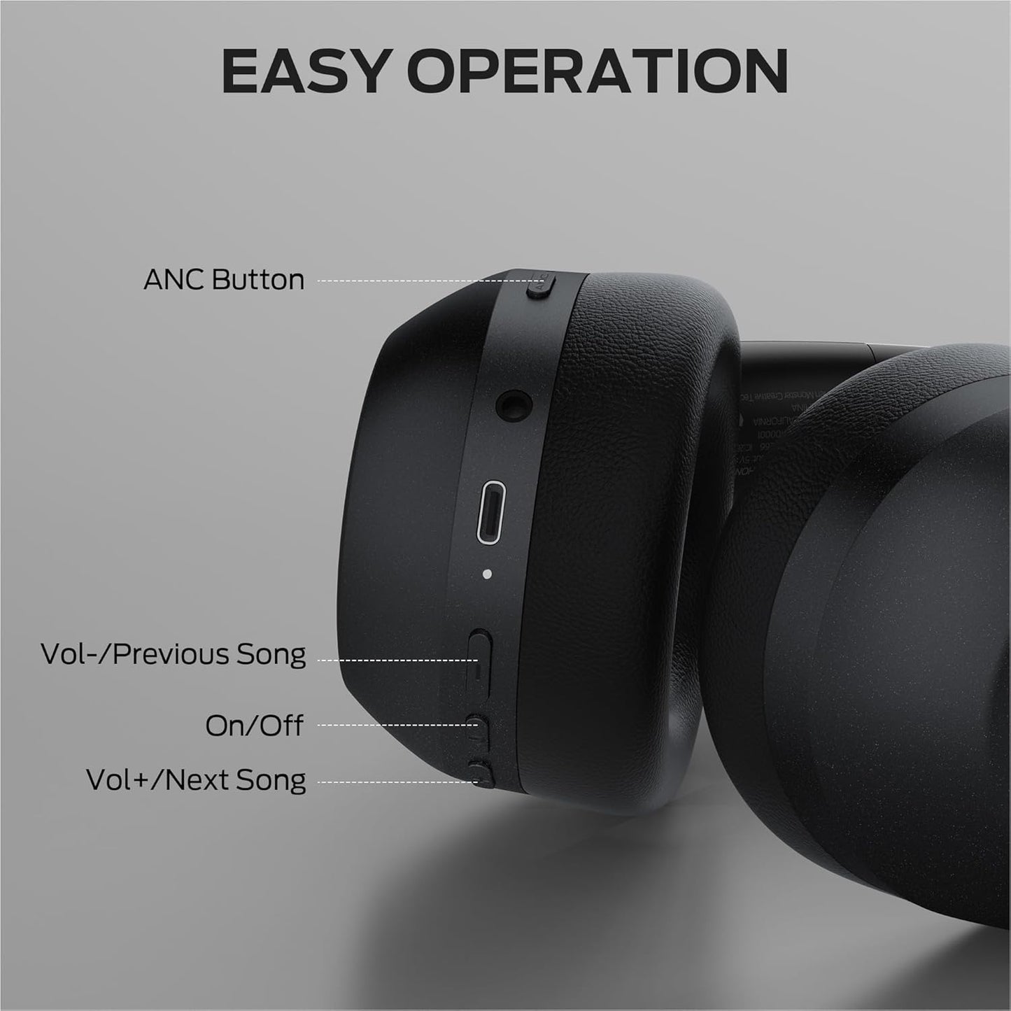 Handsfree Bluetooth Monster Persona 6th, MultiPoint, A2DP, ANC, Musta