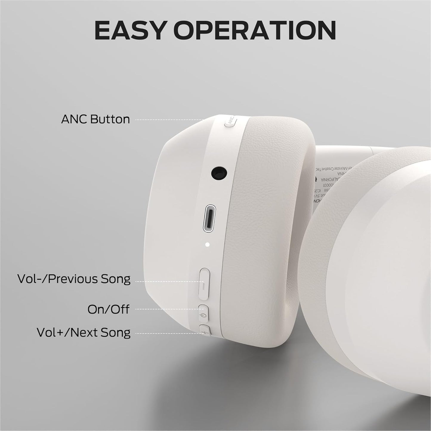 Handsfree Bluetooth Monster Persona 6th, MultiPoint, A2DP, ANC, Valkoinen