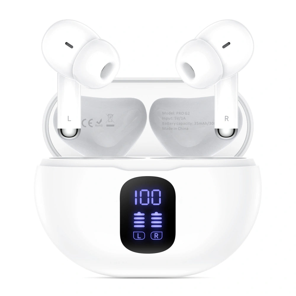 Handsfree Bluetooth Tech-Protect Ultraboost Pro G2, TWS, Valkoinen