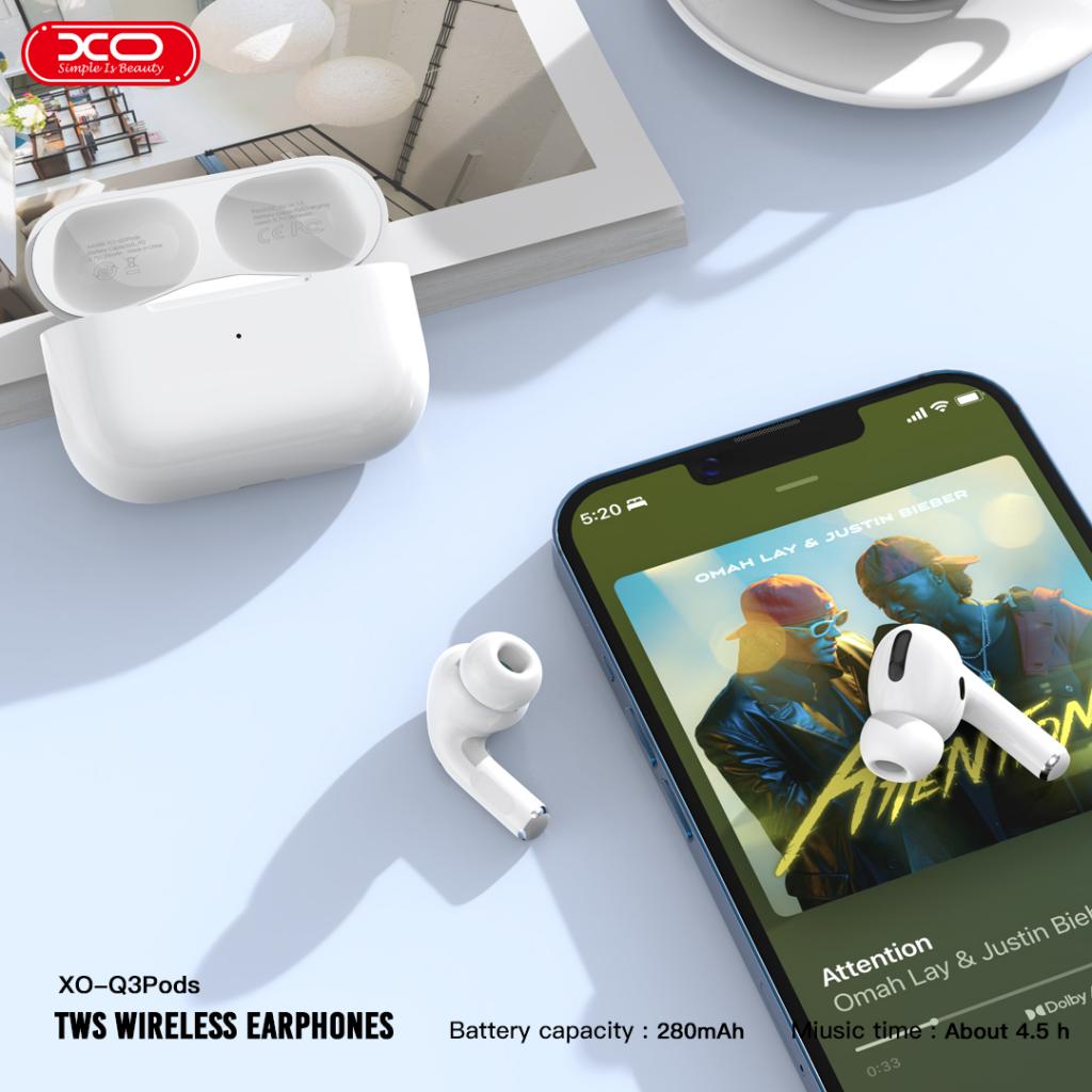 Handsfree Bluetooth XO Design Q3 Pods, TWS, Valkoinen