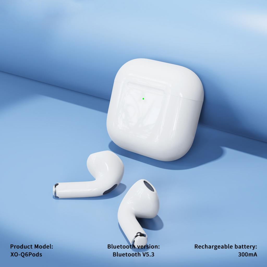Handsfree Bluetooth XO Design Q6 Pods, TWS, Valkoinen