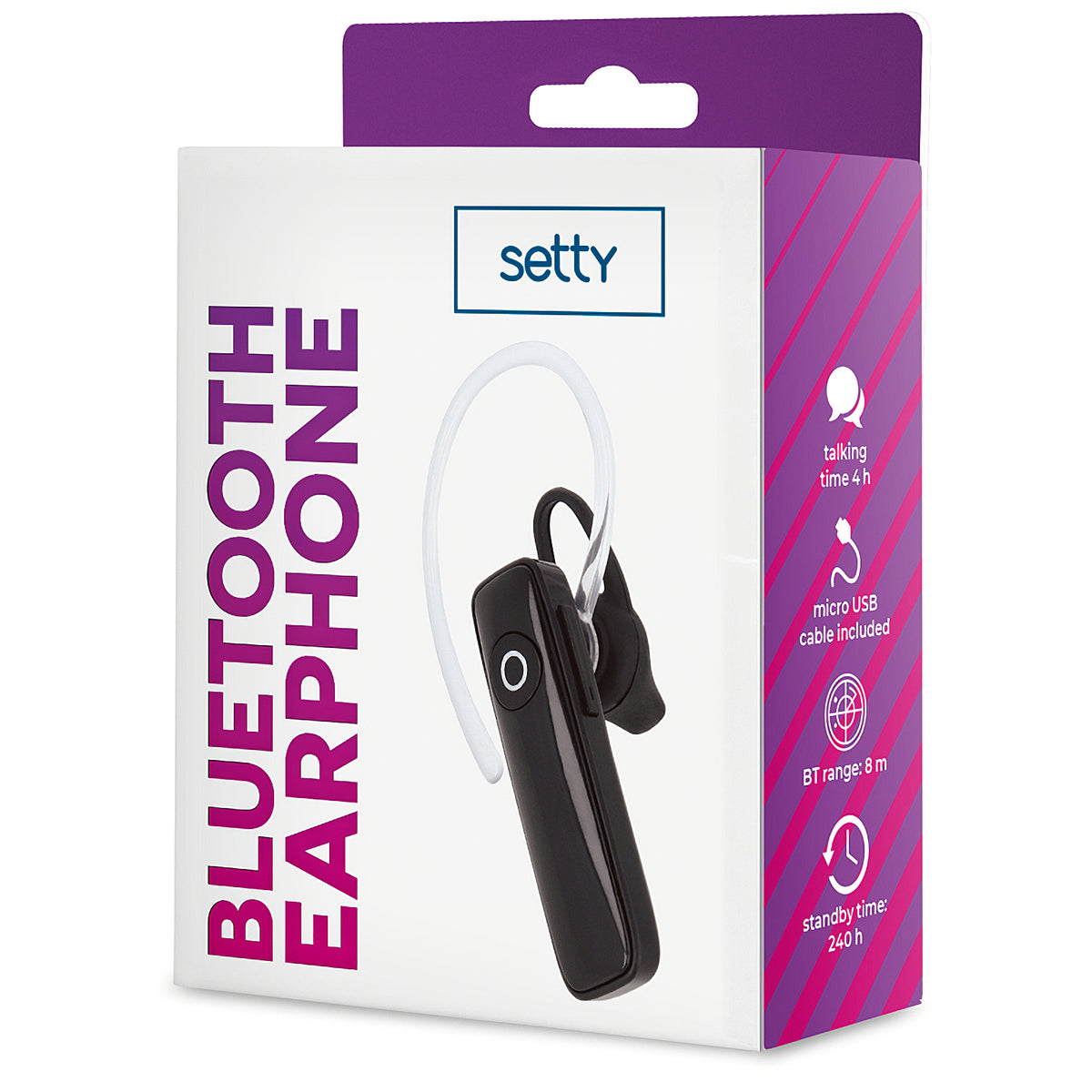 Handsfree Bluetooth Setty SBT-01, Musta