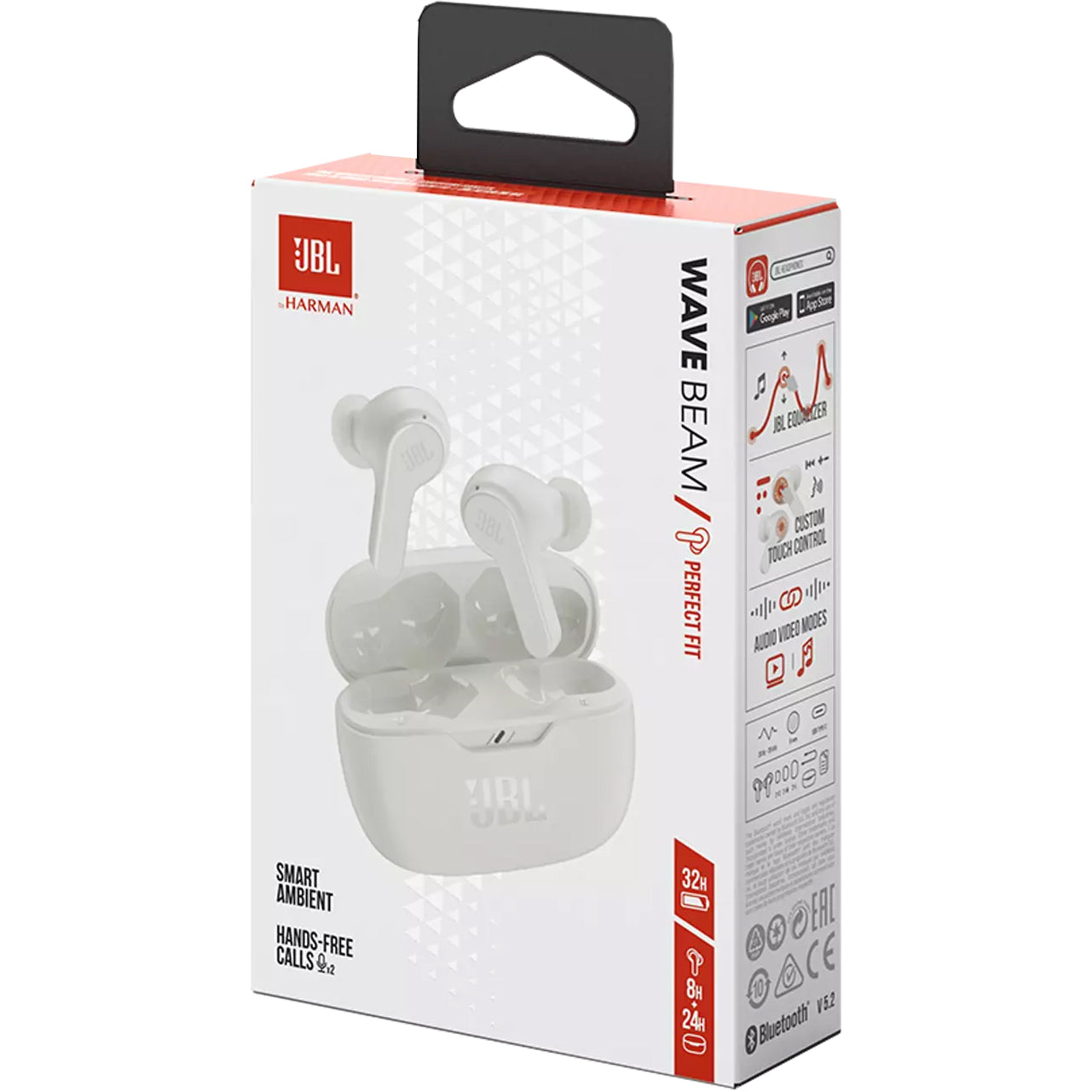 Bluetooth handsfree JBL Wave Beam, TWS, valkoinen JBLWBEAMWHT JBLWBEAMWHT