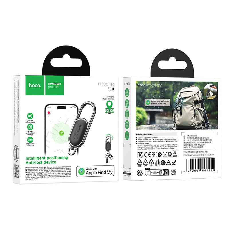 HOCO SmartTag E91J iOS-sarjalle, Musta