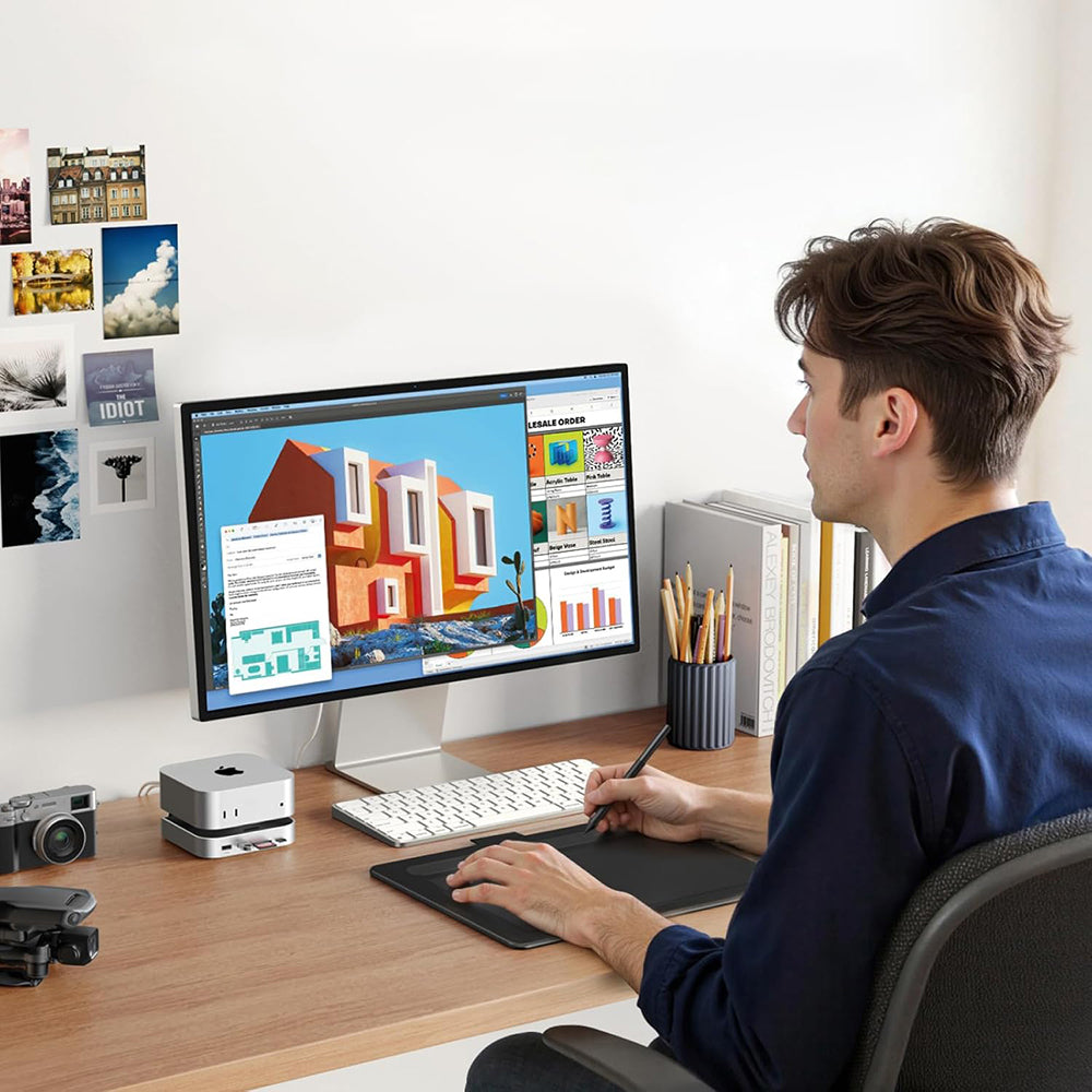 UGREEN CM841A monitoiminen keskitin (95094) Apple Mac Mini M4 / Pro, 10in1, harmaa