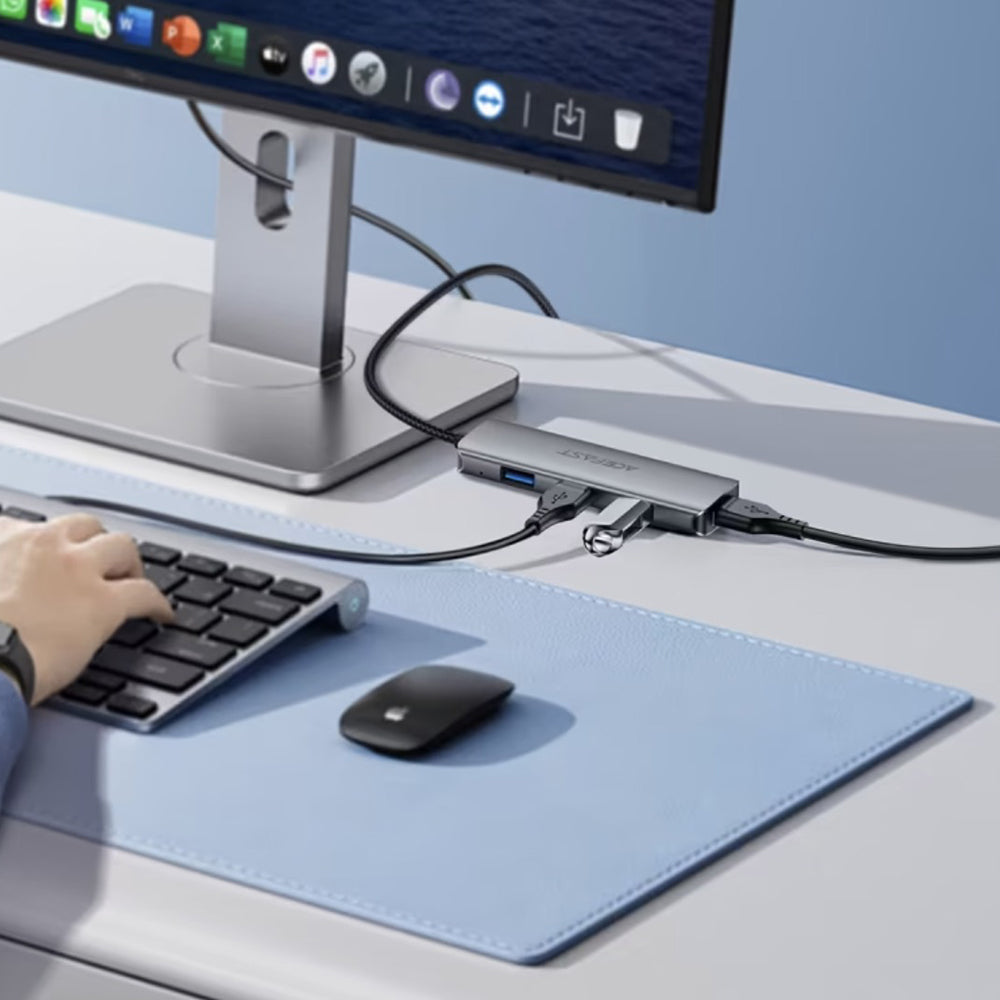 USB-hubi Acefast J17, 4in1, Harmaa