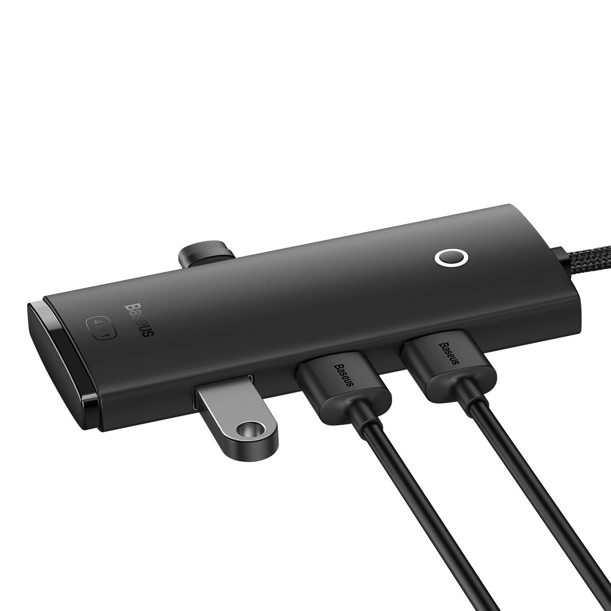 Hub USB Baseus Lite, 4 x USB-A 3.0 - 1 x USB-C, 2m, Musta WKQX030201