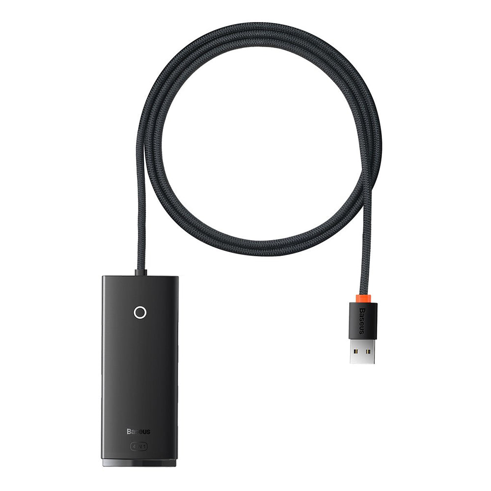 Baseus Lite USB Hub, 4 x USB-A 3.0 - 1 x USB-C, 1m, Black WKQX030101